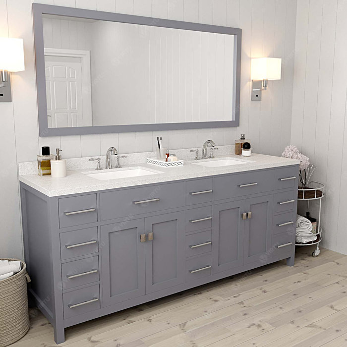 Winston Porter Slagelse 78'' Freestanding Double Bathroom Vanity with